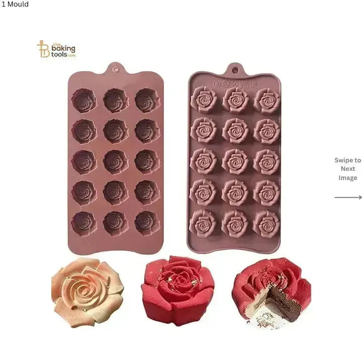 Rose Shape Silicone Chocolate Mould - thebakingtools.com